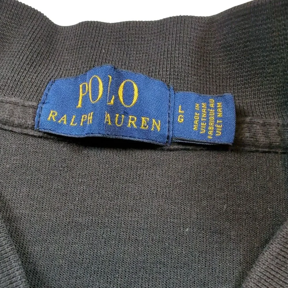 Polo Ralph Lauren Double Knit Bomber Jacket Size Large Full Zip Black Sweat